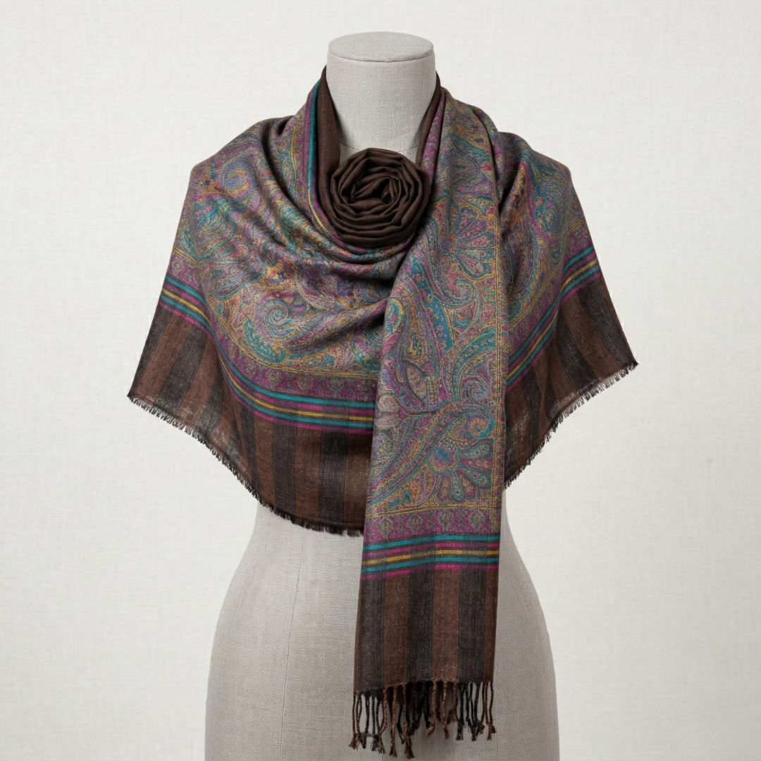 Dark Brown With Paisley